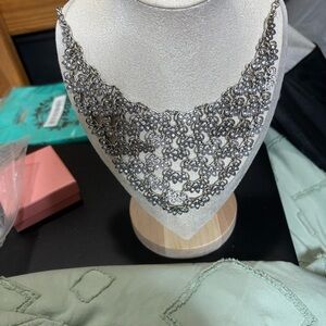Elegant Silver Lace Necklace